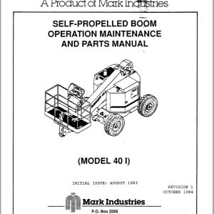 Marklift Self Propelled Boom 40I Parts Operation Manual 17105 (1)