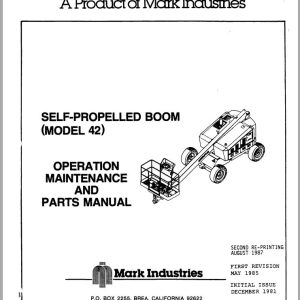 Marklift Self Propelled Boom 42 Parts Operation Manual 17106 (1)