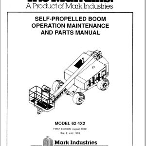 Marklift Self Propelled Boom 62 4x2 Parts Operation Manual 17111 (1)