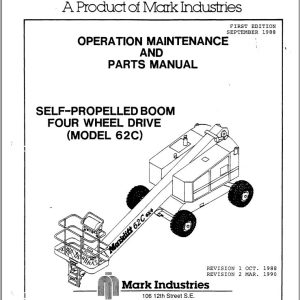Marklift Self Propelled Boom 62C Parts Operation Manual 17124 (1)