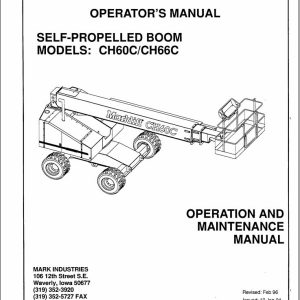Marklift Self Propelled Boom CH60C CH66C Operation Maintenance Parts Manual 17131 (1)