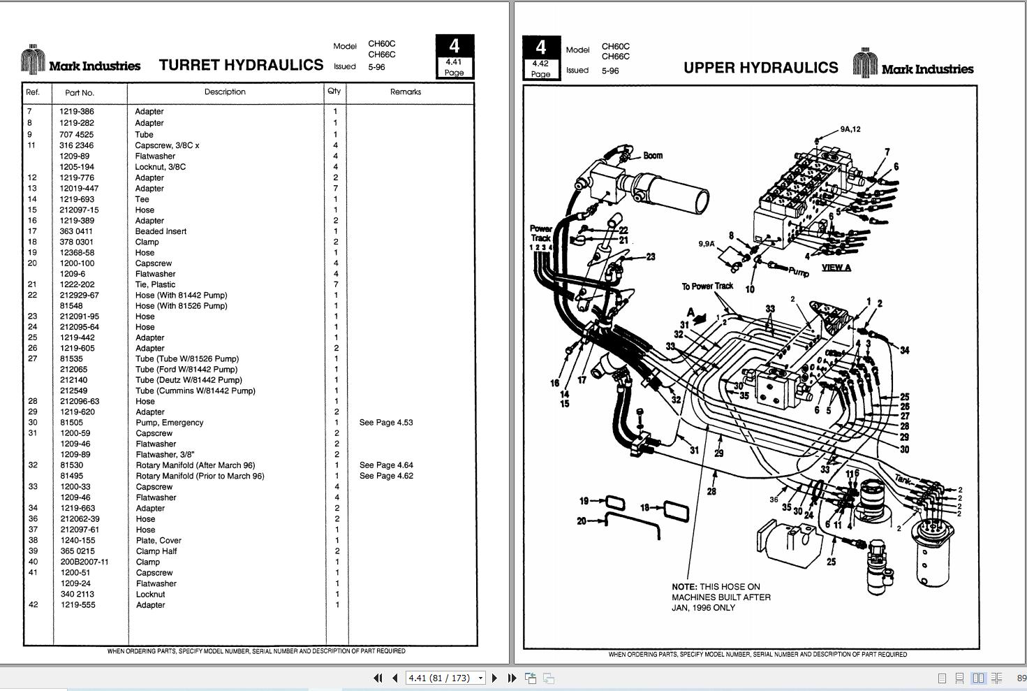 Marklift Self Propelled Boom CH60C CH66C Parts Manual 17132 (2)