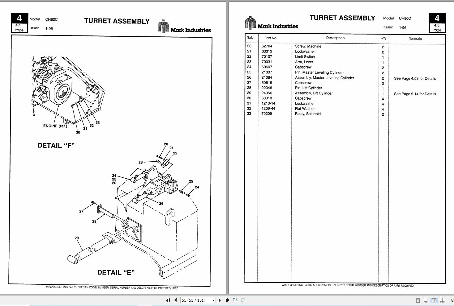 Marklift Self Propelled Boom CH80C Parts Manual 17138 (2)
