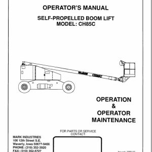 Marklift Self Propelled Boom Lift CH85C Operation Maintenance Manual 17146 (1)