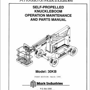 Marklift Self Propelled Knuckle Boom 30KB Parts Operation Manual 17306 (1)