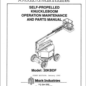Marklift Self Propelled Knuckle Boom 30KBDF Parts Operation Manual 17303 (1)