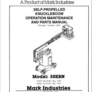 Marklift Self Propelled Knuckle Boom 30KBN Parts Operation Manual 17301 (1)
