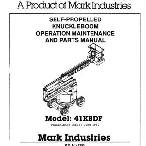 Marklift Self Propelled Knuckle Boom 41KBDF Parts Operation Manual 17308 (1)