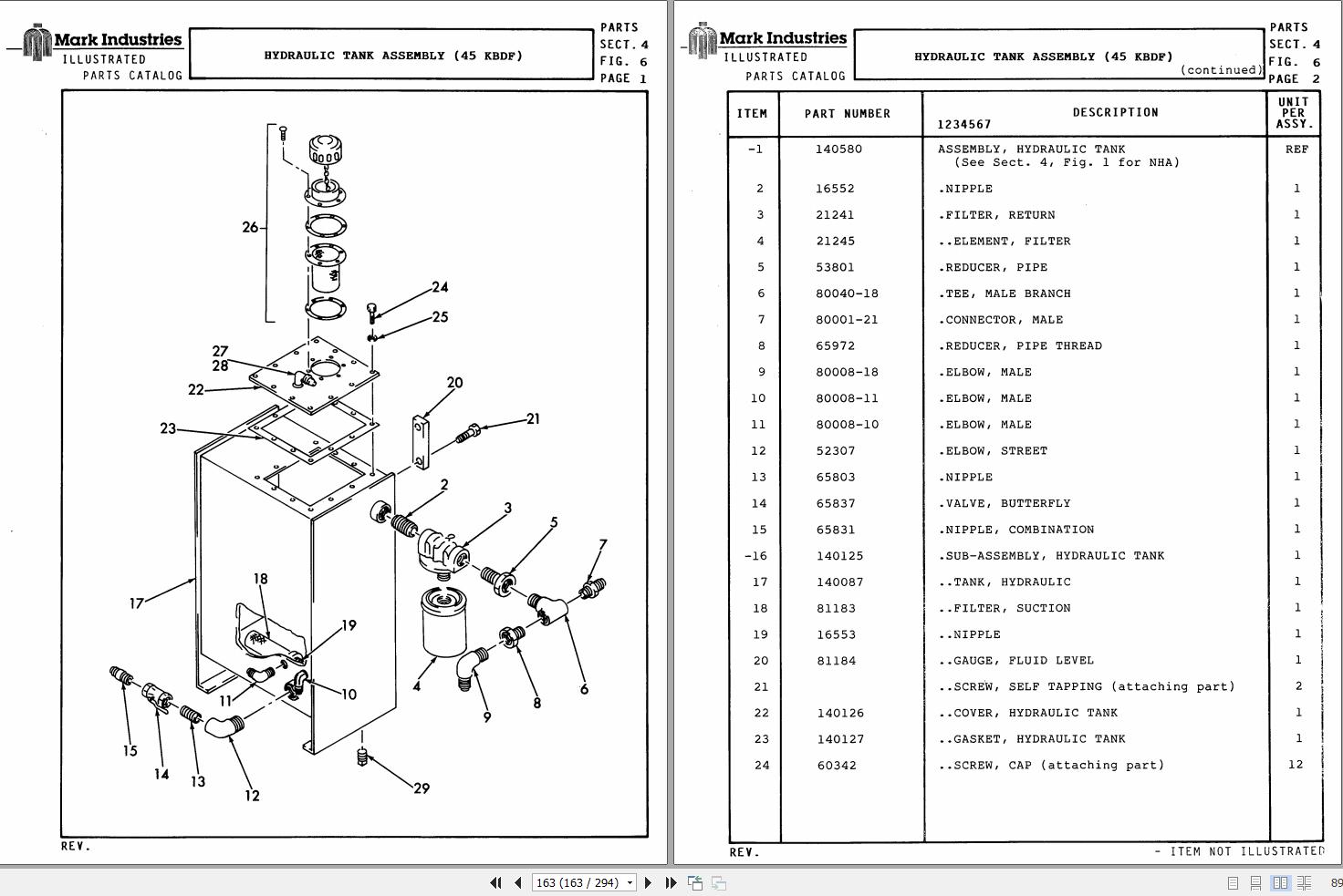 Marklift Self Propelled Knuckle Boom 45KB Operation Maintenance Parts Manual 17302 (2)