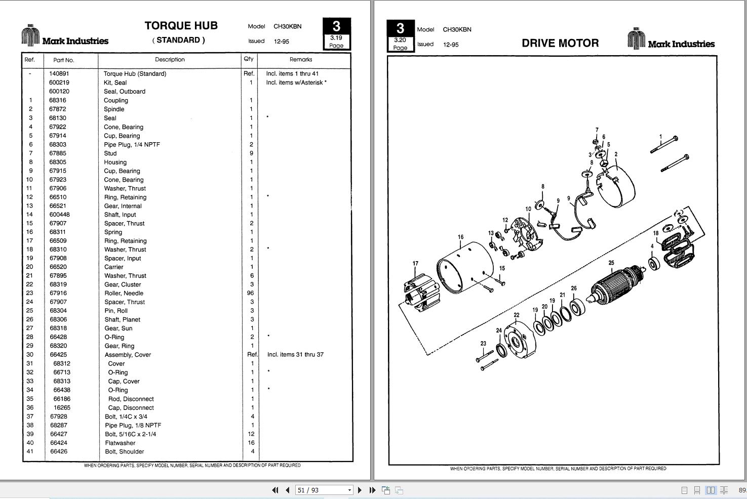 Marklift Self Propelled Knuckle Boom CH30KBN Parts Manual 17316 (2)