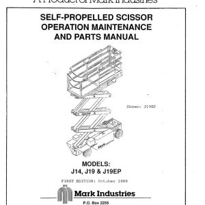 Marklift Self Propelled Scissor J14 J19 J19EP Parts Operation Manual 17218 (1)