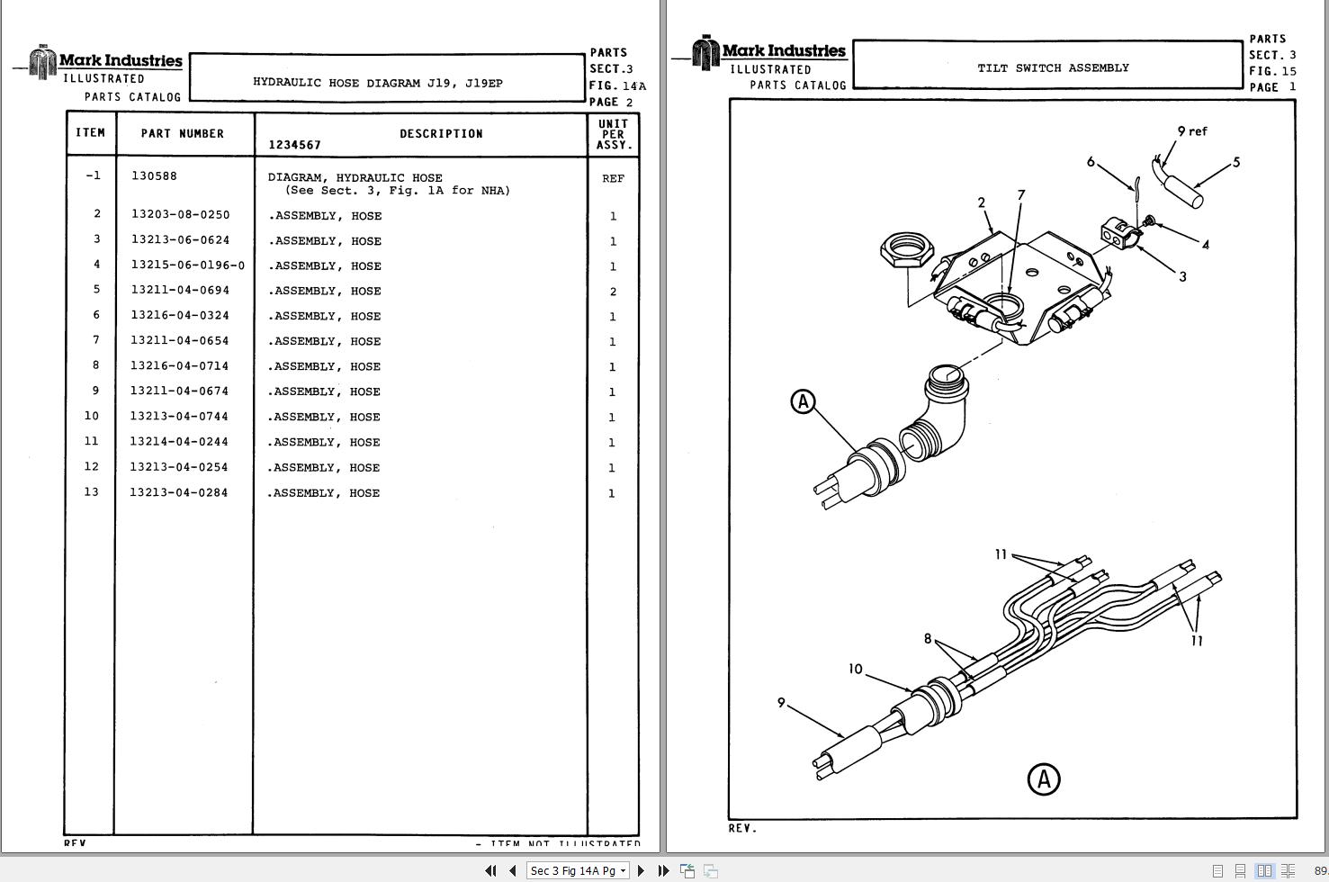Marklift Self Propelled Scissor J14 J19 J19EP Parts Operation Manual 17218 (2)