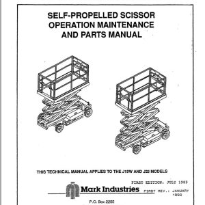 Marklift Self Propelled Scissor J19W J25 Parts Operation Manual 17220 (1)