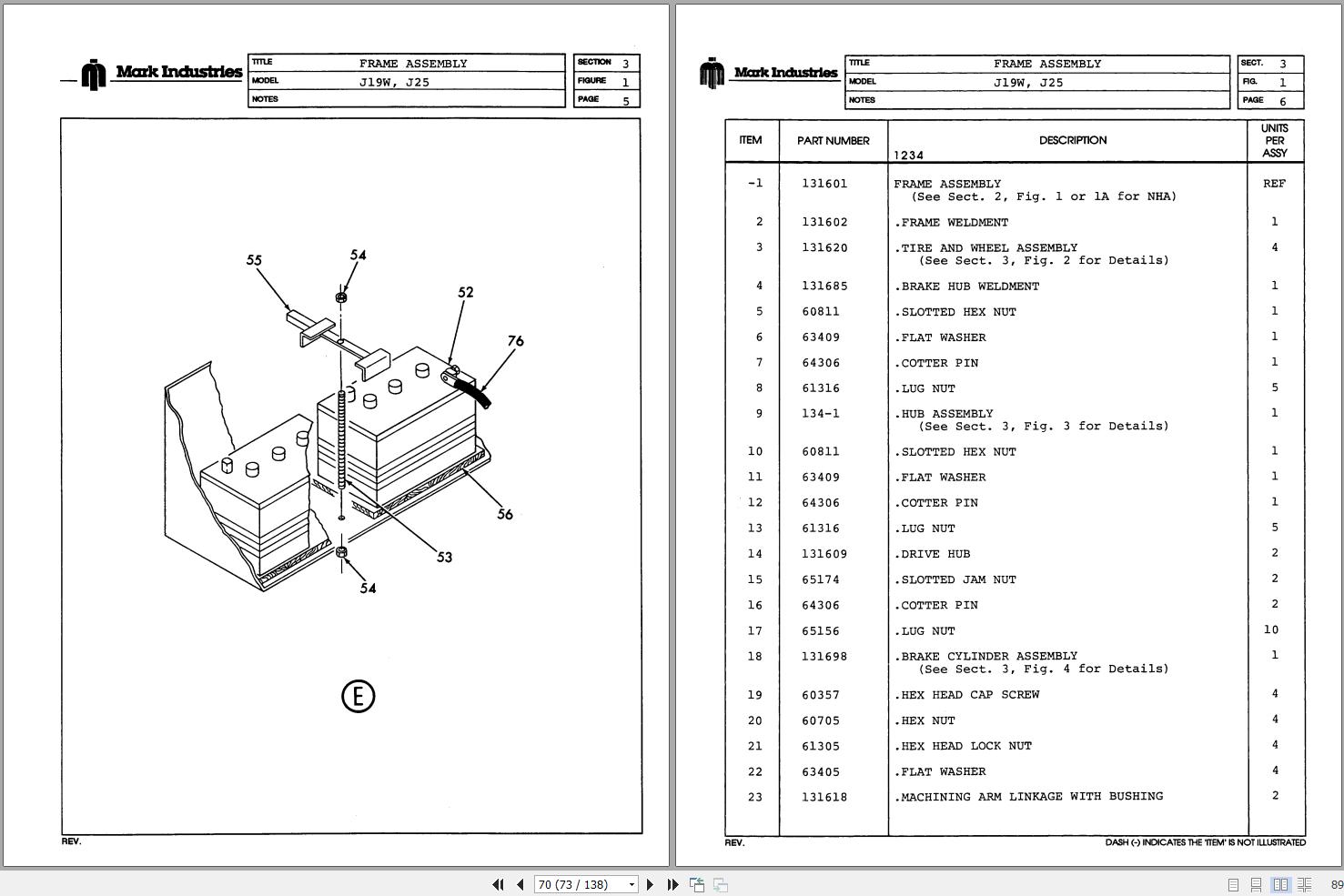 Marklift Self Propelled Scissor J19W J25 Parts Operation Manual 17220 (2)