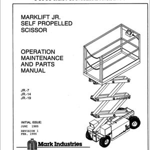 Marklift Self Propelled Scissor JR7 JR14 JR19 Parts Operation Manual 17206 (1)