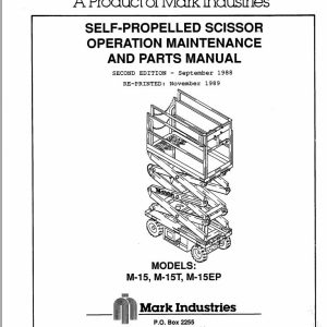 Marklift Self Propelled Scissor M15 M15T M15EP Parts Operation Manual 17208 (1)