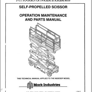Marklift Self Propelled Scissor M20E M20SEP Parts Operation Manual 17216 (1)