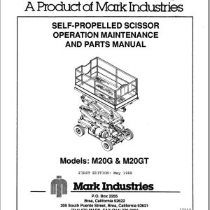 Marklift Self Propelled Scissor M20G M20GT Parts Operation Manual 17213 (1)