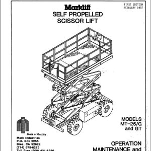 Marklift Self Propelled Scissor MT25G MT25GT Parts Operation Manual 17210 (1)