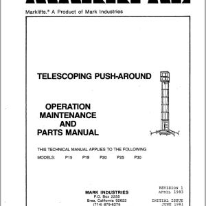 Marklift Telescoping Push Around P15 to P30 Parts Operation Manual 17212 (1)