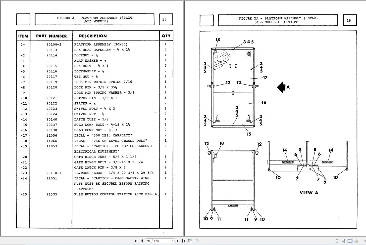 Marklift Telescoping Push Around P15 to P30 Parts Operation Manual 17212 (2)