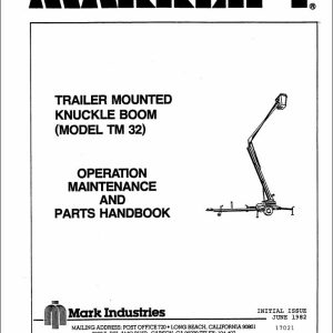 Marklift Trailer Mounted Knuckle Boom TM32 Parts Operation Manual 17021 (1)