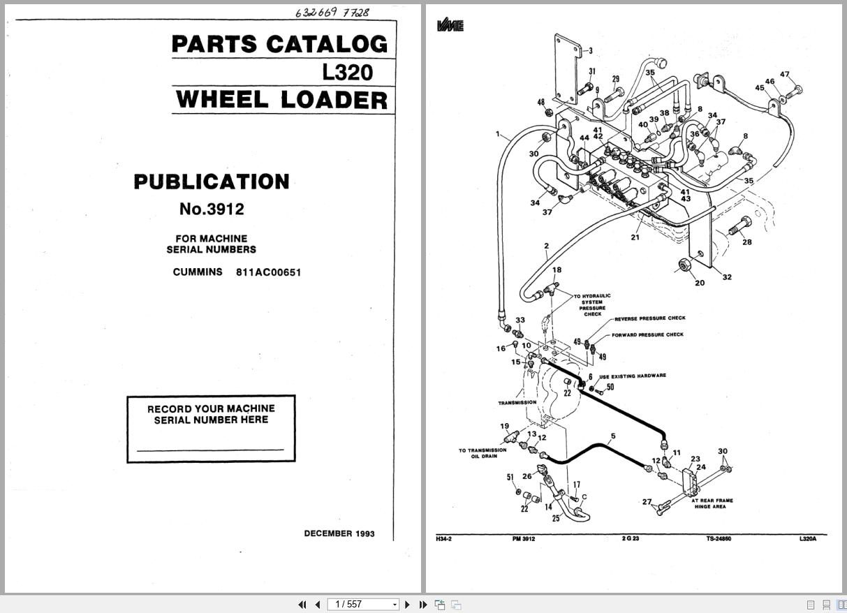 Michigan Wheel Loader L320 Parts Catalog 3912 1