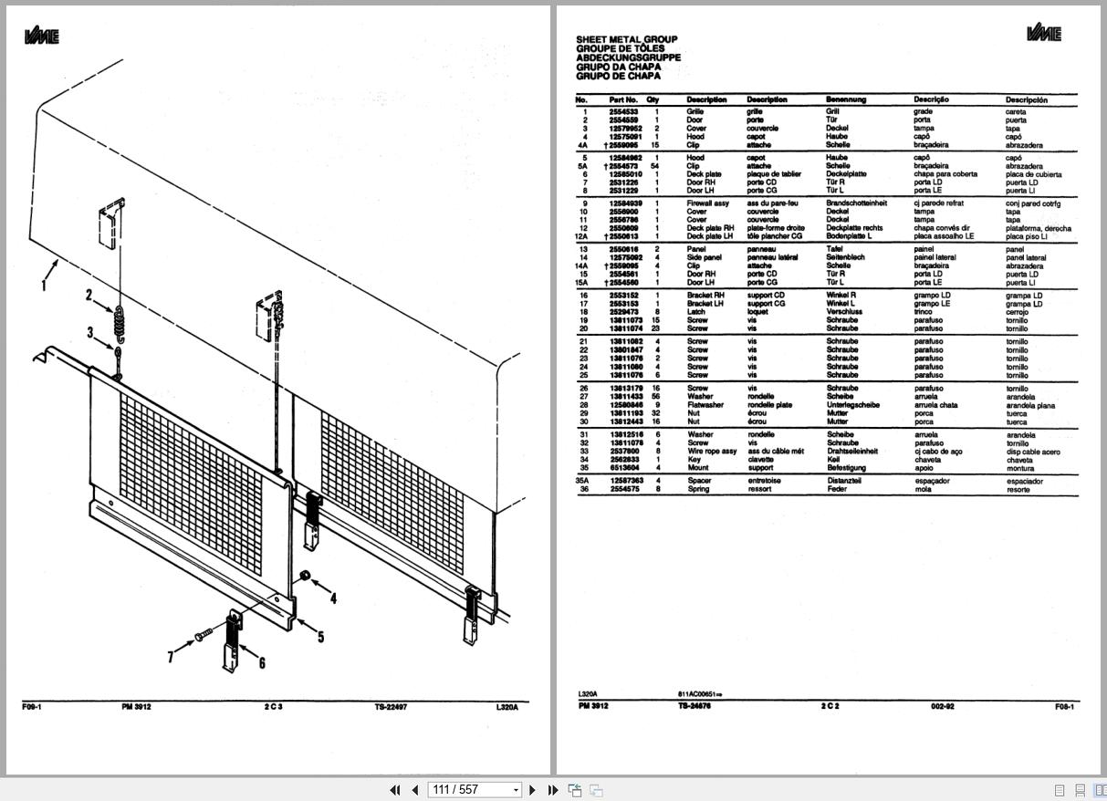 Michigan Wheel Loader L320 Parts Catalog 3912 2