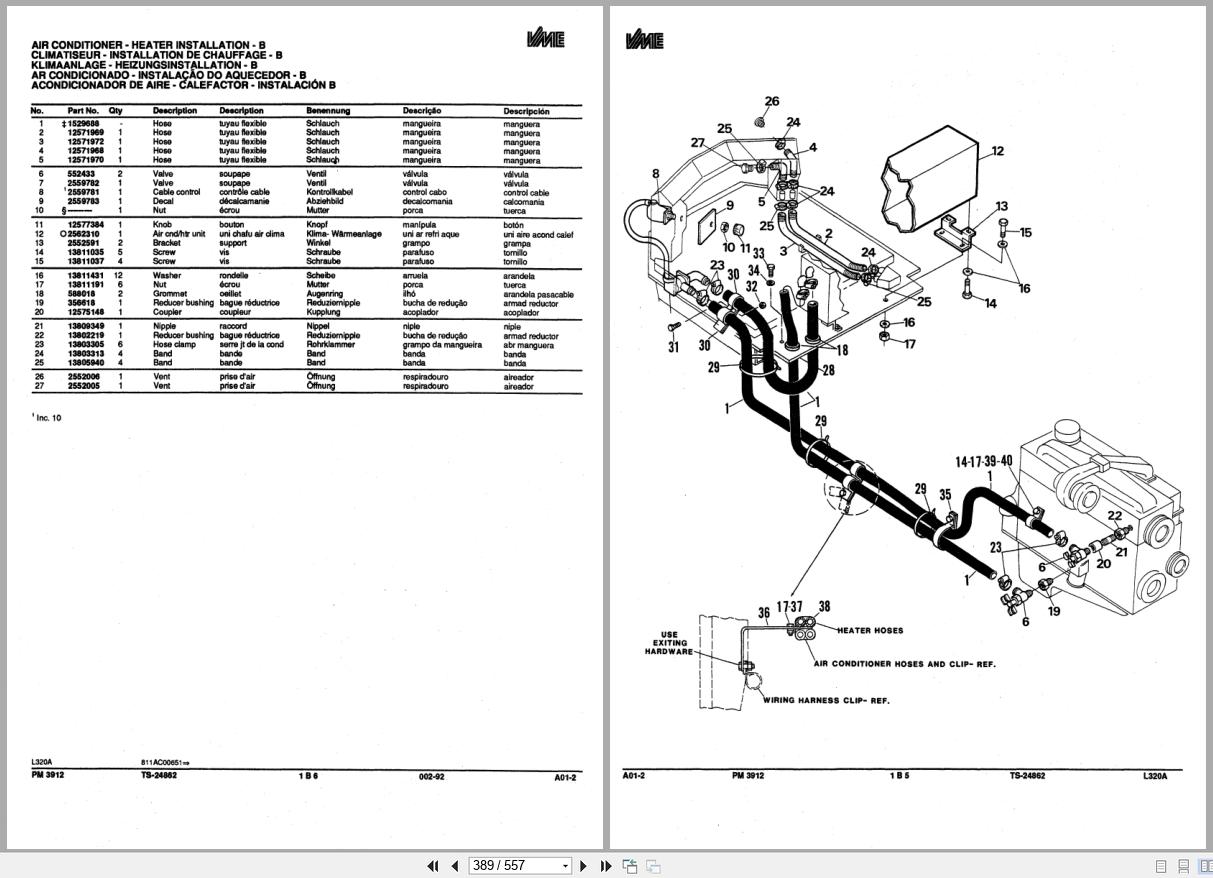 Michigan Wheel Loader L320 Parts Catalog 3912 3
