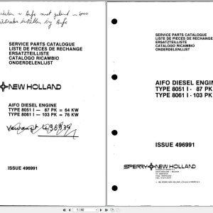 New Holland Engine 8051 1 Parts Catalog 496991 1