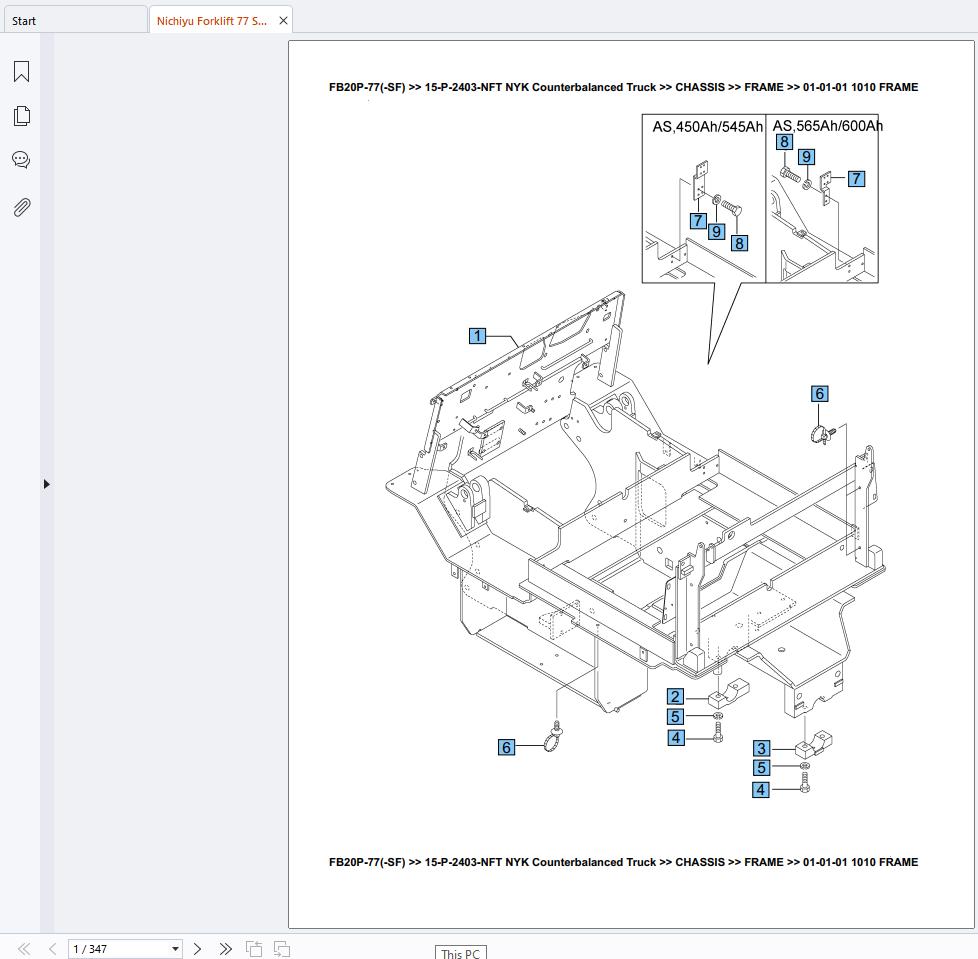 Nichiyu Forklift 77 Series FB20P Spare Parts Catalog (1)
