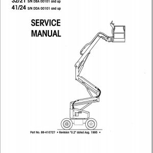 Simon Articulated Boom Lift 32 21 41 24 Service Manual 89 410727 (1)