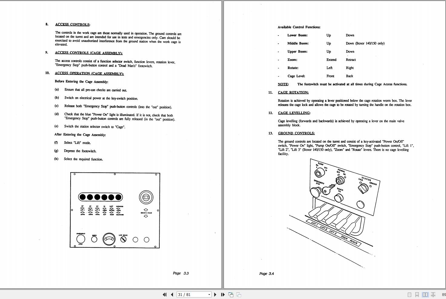 Simon Articulated Boom Lift 32 21N 41 24N Operators Manual 89 412792 (2)