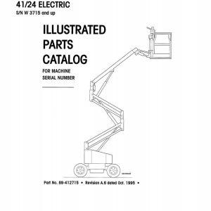 Simon Articulated Boom Lift 41 24 ELECTRIC Parts Manual 89 412715 (1)