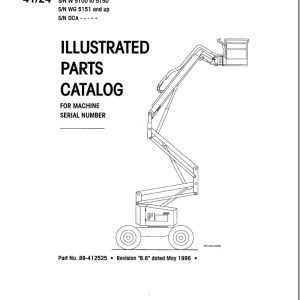 Simon Articulated Boom Lift 41 24 Parts Manual 89 412525 (1)