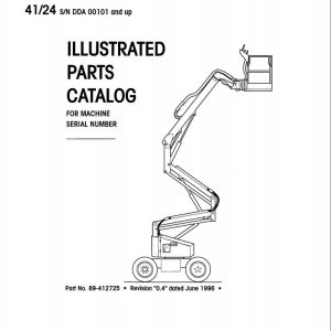 Simon Articulated Boom Lift 41 24 Parts Manual 89 412725 (1)