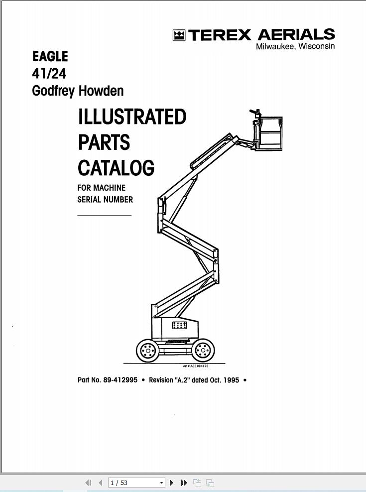 Simon Articulated Boom Lift 41 24 Parts Manual 89 412995 (1)