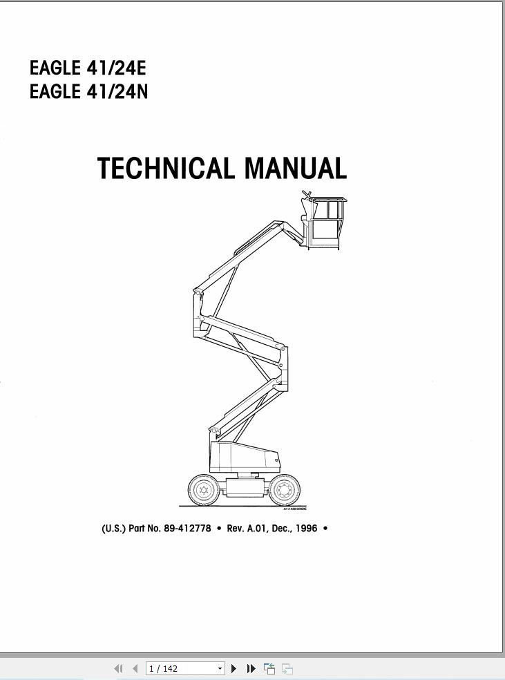 Simon Articulated Boom Lift 41 24E 41 24N Technical Manual 89 412778 (1)