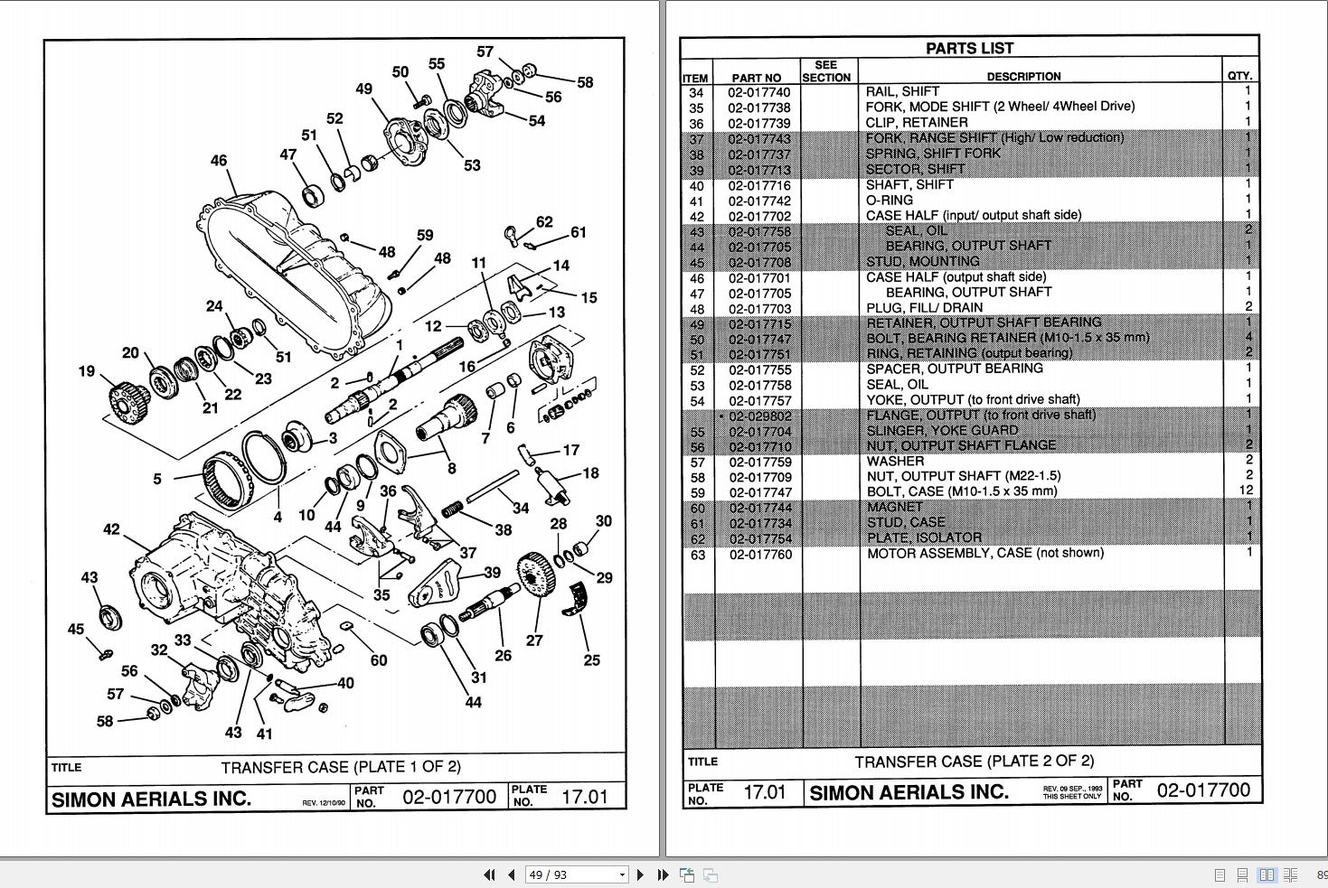 Simon Articulated Boom Lift AT40C Parts Manual 89 444005 (2)