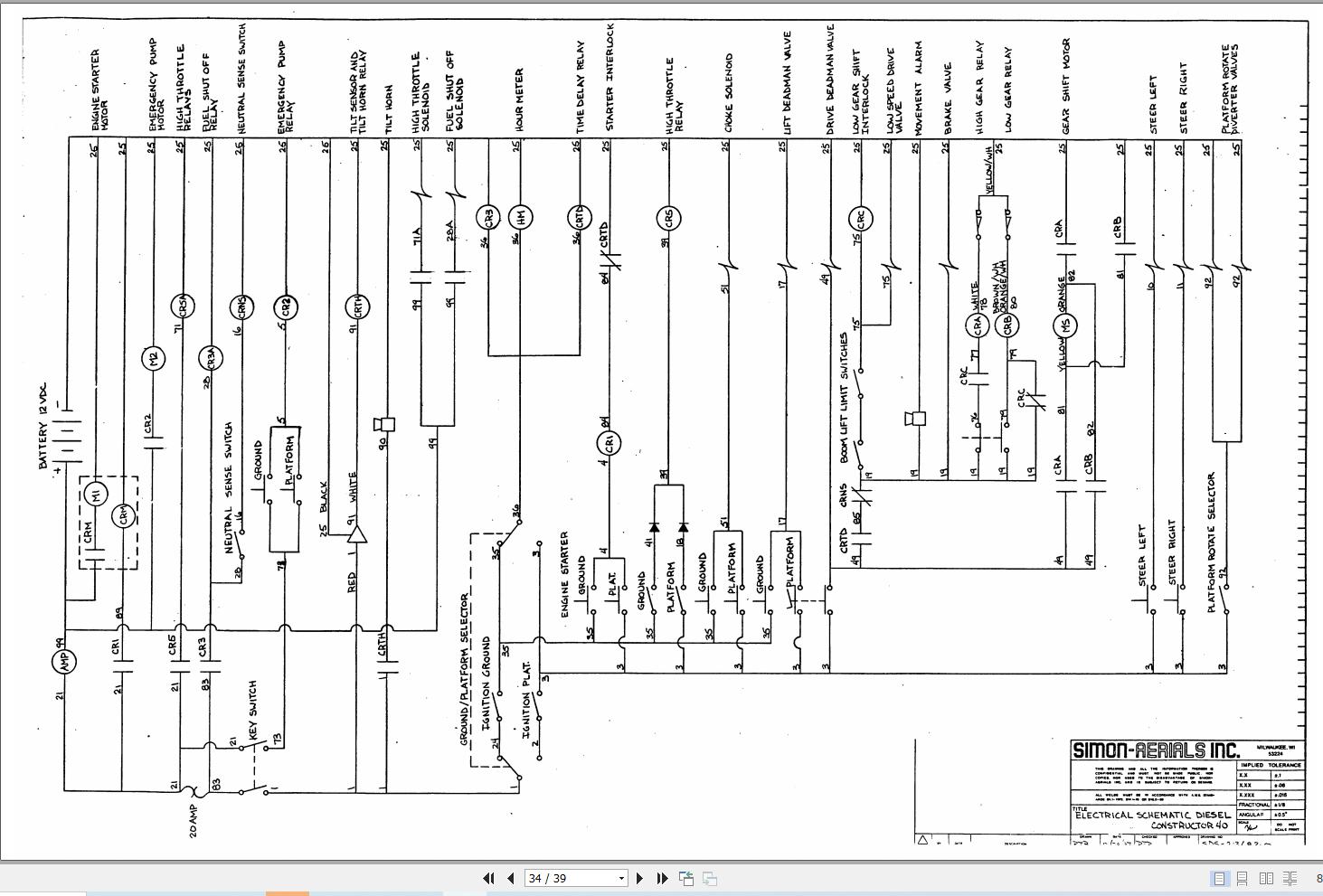 Simon Articulated Boom Lift AT40C Service Manual 89 444007 Revision A (3)