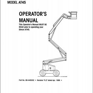 Simon Articulated Boom Lift AT45 Operators Manual 89 445002 (1)