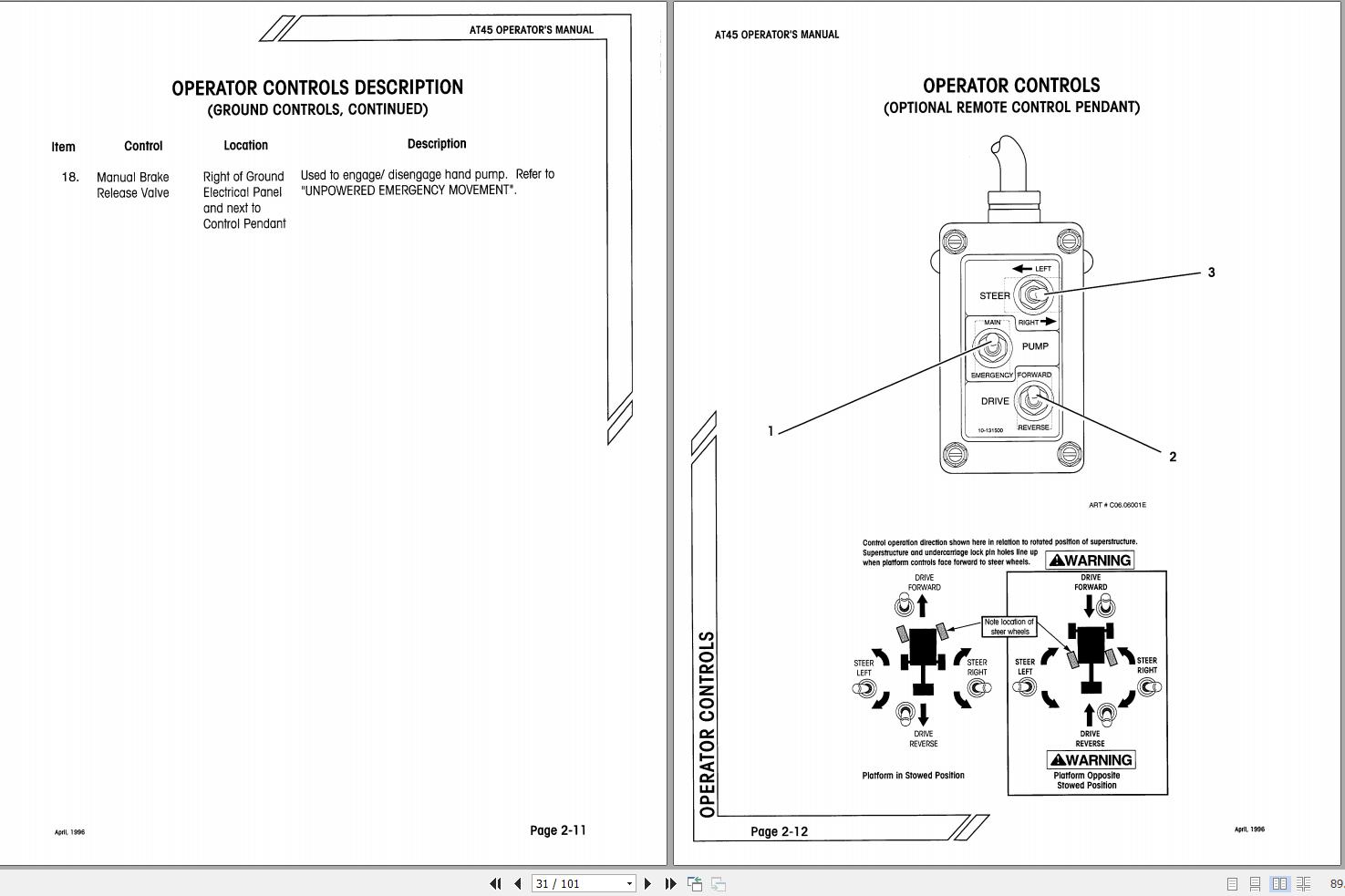 Simon Articulated Boom Lift AT45 Operators Manual 89 445002 (2)