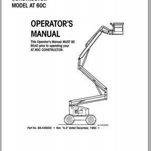 Simon Articulated Boom Lift AT60C Operators Manual 89 446002 (1)