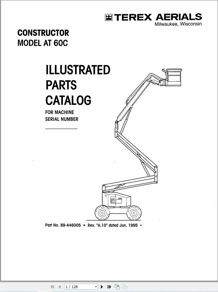 Simon Articulated Boom Lift AT60C Parts Manual 89 446005 (1)