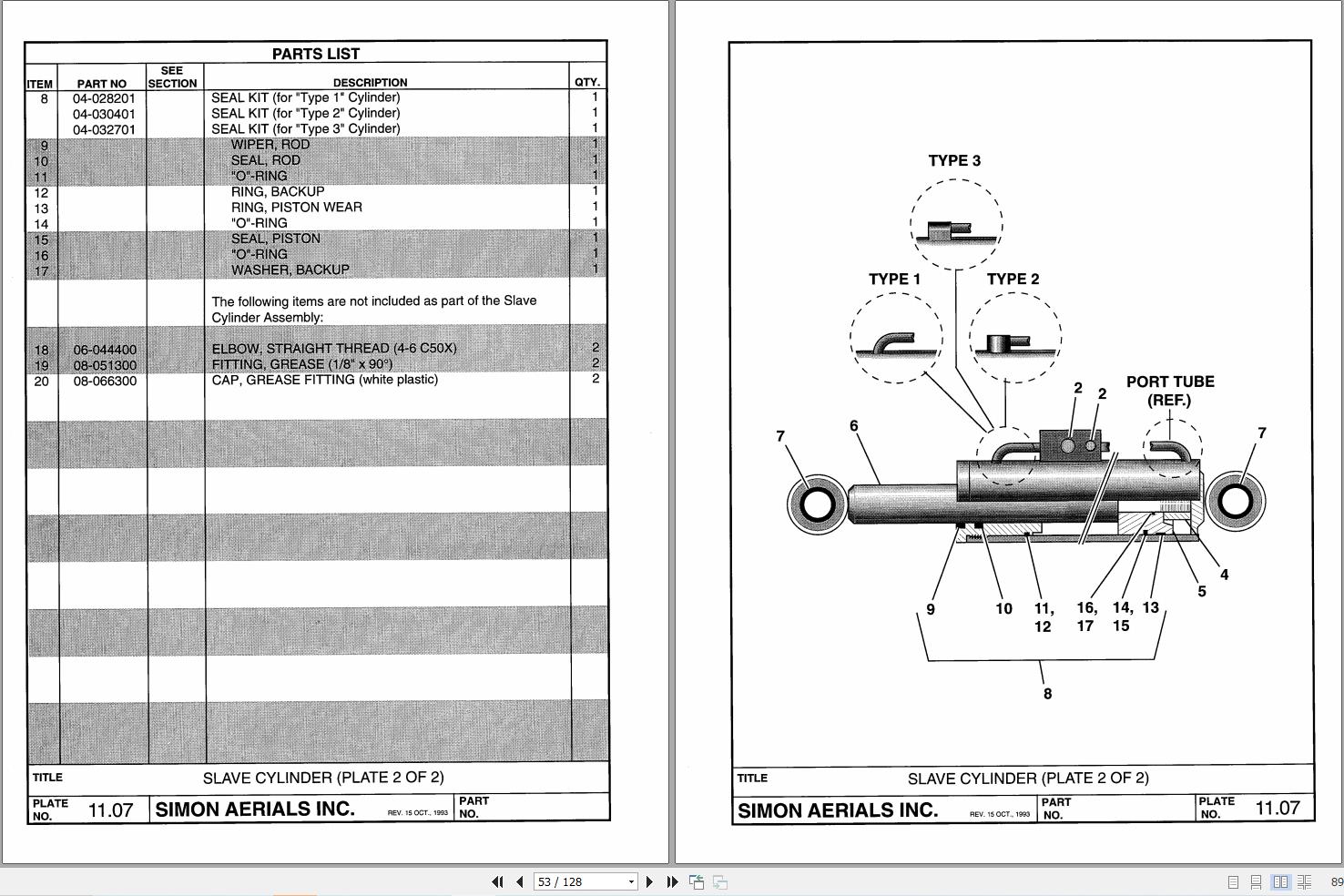 Simon Articulated Boom Lift AT60C Parts Manual 89 446005 (2)