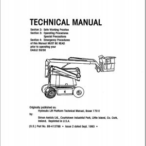 Simon Articulated Boom Lift BOXER 170E Technical Manual 89 413788 (1)