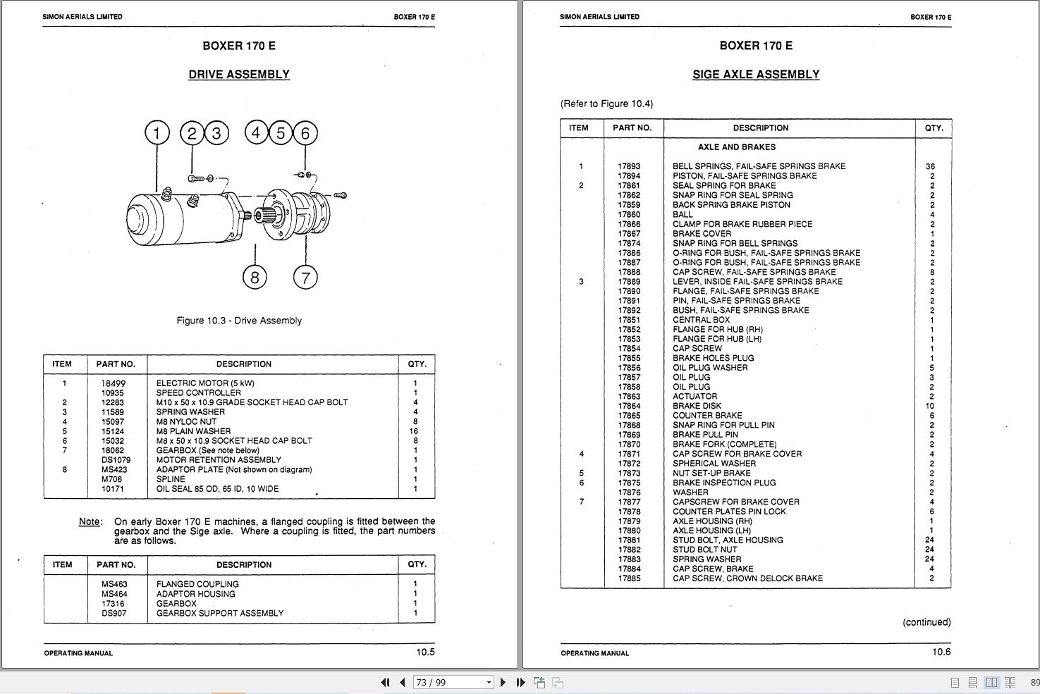 Simon Articulated Boom Lift BOXER 170E Technical Manual 89 413788 (2)