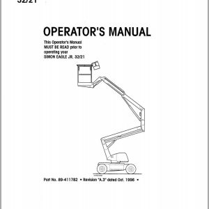 Simon Articulated Boom Lift EAGLE JR. 32 21 Operators Manual 89 411782 (1)