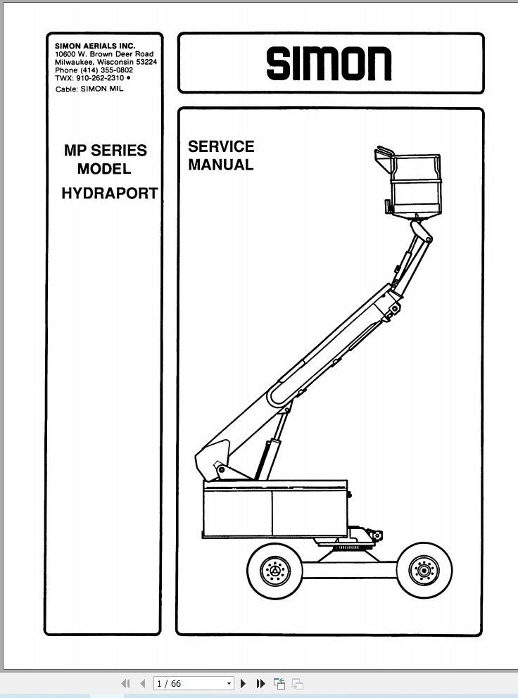 Simon Articulated Boom Lift MP Service Manual 89 100207 2 (1)