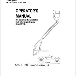 Simon Articulated Boom Lift MP40 Operator Manual 89 140102 (1)
